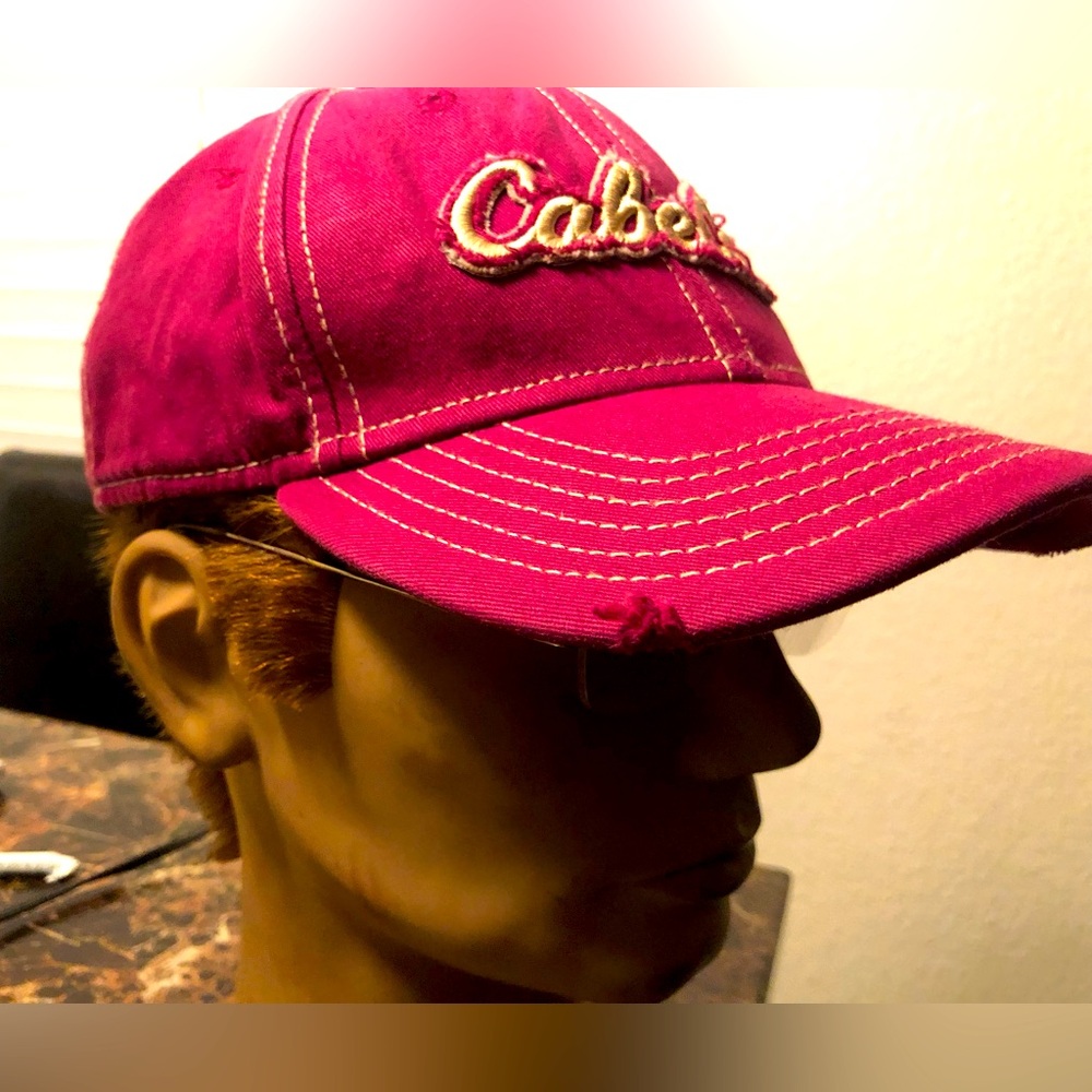 Cabela’s Youth Boy’s Red White Adjustable Outdoor hats Size Adjustable